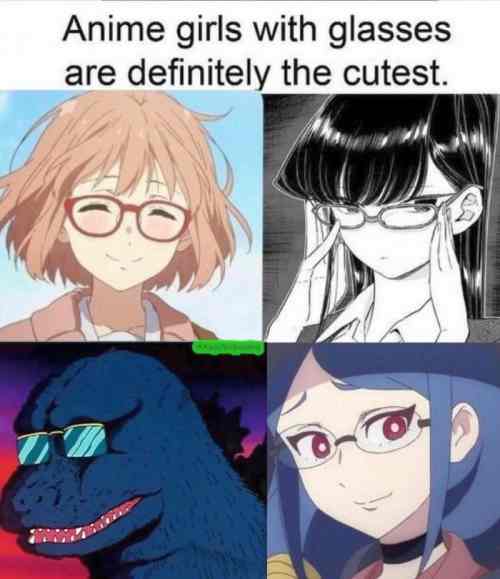 anime girls in glasses memes